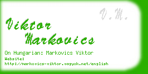 viktor markovics business card